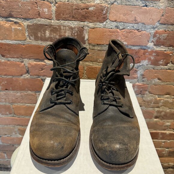 Carpe Diem Distressed Combat Boots – Black Reverse Leather - Picture 8 of 11